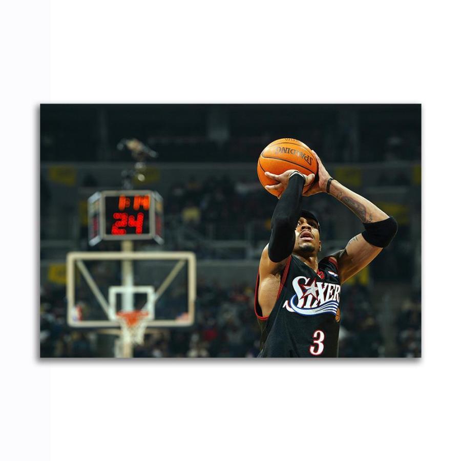 アレン アイバーソン ポスター ボード パネル フレーム 75x50cm シクサーズ 76ers NBA 写真 アート 雑貨 海外 グッズ 絵 フォト Iverson