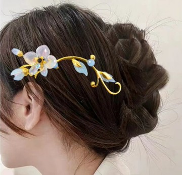 寶石琉璃花系列【月光蝴蝶蘭】~藤蔓花葉鴨嘴夾