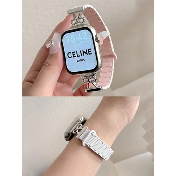 《隔日到貨》適用 APPLE WATCH 素結三株錶帶 磁吸錶帶 S11 S10 SE3 46mm 45mm 女士錶帶