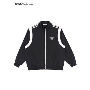 benmyshower國潮美式初春秋拼皮運動棒球服外套男女潮牌衛衣夾克