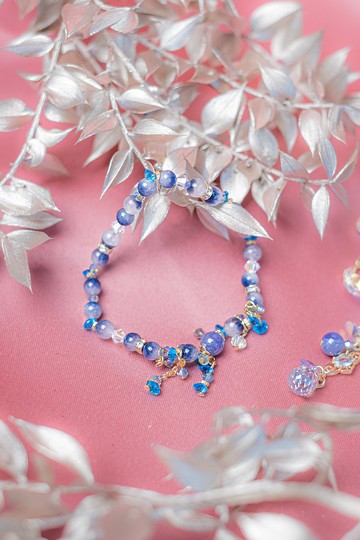 寂靜泉藍線石鋯石手鍊 (藍線石 | 施華洛世奇水晶 | 鋯石)