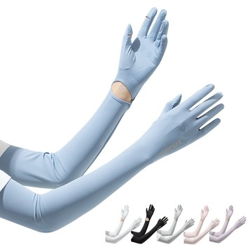 【KT BIKER】 全指 冰絲袖套 開指袖套 露指袖套 涼感防曬 防曬袖套 冰絲袖套 涼感 抗紫外線〔MTC006〕