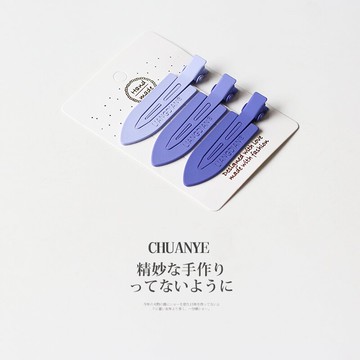 川野長春花藍無痕發夾2022年新款漸變夾子頭飾氣質簡約發卡女側邊