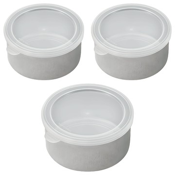 ECHO 附蓋 Set 3個 不鏽鋼保鮮盒 日本製造  直徑13.5 x 6cm  1組
