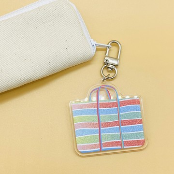 Stylelife可愛插畫壓克力鑰匙圈台灣茄芷袋