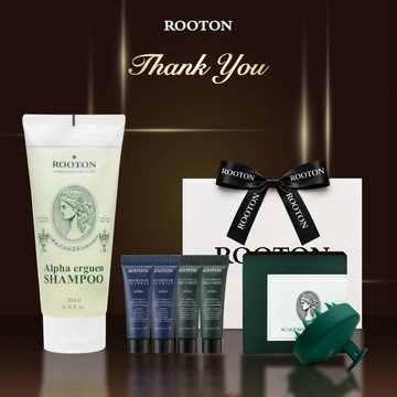 快速出貨【ROOTON】感謝有你！甦活植萃洗髮精200ml+頭皮按摩梳+海藻洗髮精10ml x2+護髮素10ml x2+質感緞帶禮袋(閨密閨蜜友誼友情心意禮物)