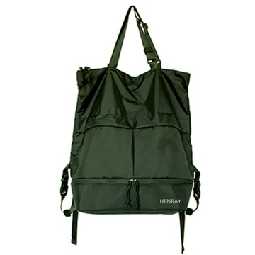 亨睿 簡約托特後背包 聚酯纖維材質  44 x 41 x 16cm  軍綠色
