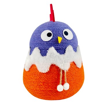 Teamson pets 瘋狂小鳥造型貓抓板  1.96kg  藍紫色 + 白色 + 橘色  1個