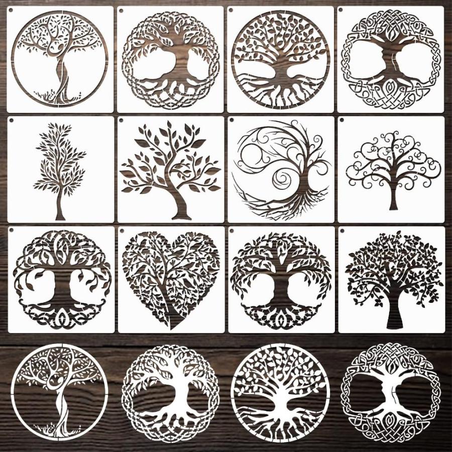 Tree Stencils Tree of Life Stencil for Painting on Wood Airbrush Natural Pl