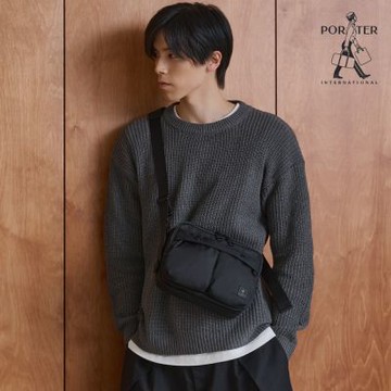 PORTER INTERNATIONAL - 輕盈自在COVE雙層斜背包 (S) - 黑