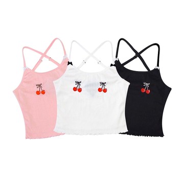 DADDY | Cheri Amore Top 可愛櫻桃刺繡細肩帶上衣