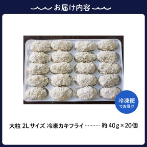 丸十水産 大粒2Lサイズ冷凍カキフライ（約40ｇ×20粒）