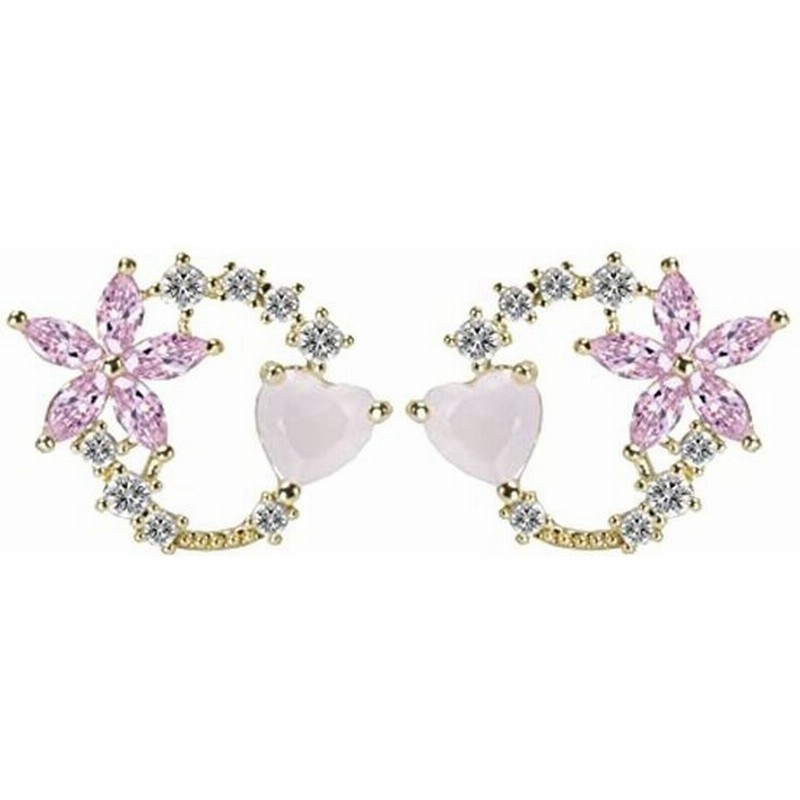 ピアス ゴールド人気 ピアス レディース 人気 金属アレルギー対応 M Y Crystal 花 蝶 桜 和風18金 ピアス レディース金属ア 通販 Lineポイント最大0 5 Get Lineショッピング
