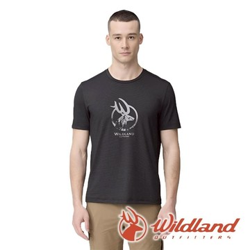 【wildland 荒野】男銀纖維抗菌除臭印花機能衣『煙灰色』0B21626 戶外 露營 登山 健行 休閒 時尚 吸濕排汗 透氣 短袖 上衣 T恤