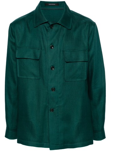 Tagliatore - Damian linen shirt jacket - men - Cupro/Linen/Flax - 50 - Green