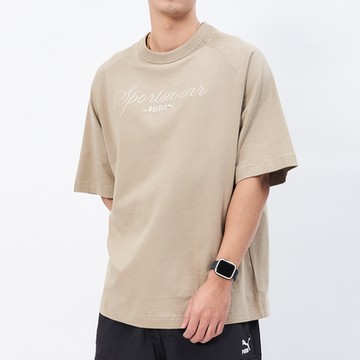 Puma 流行系列 Classics+ 男款 卡其色 運動 休閒 圓領 T恤 歐規 上衣 短袖 62672167