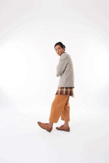 Sevenfold - Bicolor plaid stitching pant 雙色格紋拼接長褲(褐色)