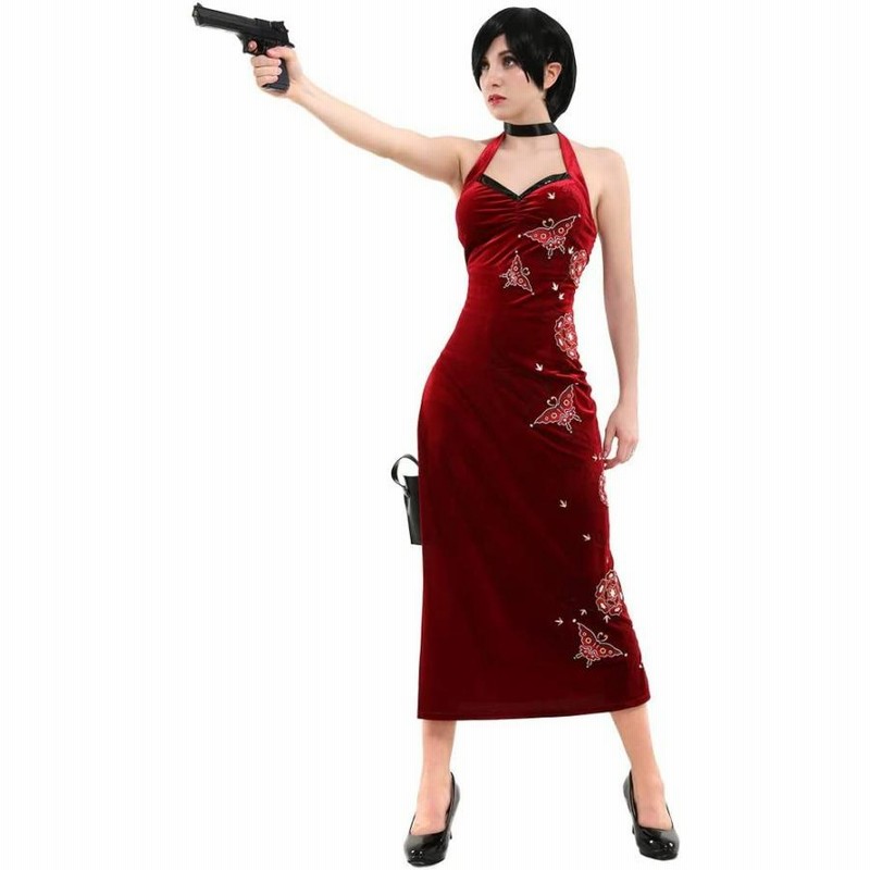 Miccostumes 女性 美女 コスプレ 衣装 レッド チャイナドレス 戦闘服