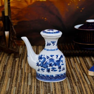 油壺醬油壺醋壺調味罐景德鎮青花釉下彩中國風懷舊商用老式餐具