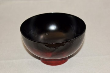 椀 弁柄朱漆溜塗黑漆