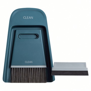 乾濕兩用桌面迷你掃帚組 附刮水板  藍色  1組