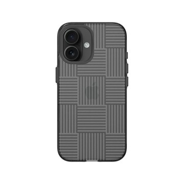 iPhone 16 Clear (相機按鈕) 酷墨灰 - Textured Glass: Luminous Sculpture 玻璃紋理系列：光映雕塑 - 編織紋理玻璃