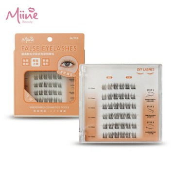 Miine 擬真軟毛分段式免膠假睫毛-濃密纖長36入