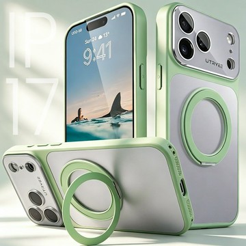 新款秒變 軟邊框 360旋轉支架  防摔保護殼 適用於iphone  17 16 15 14 promax手機殼
