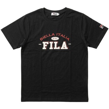 FILA - 日本限定 FH7694 BIELLA ITALIA 純棉 短T (黑色)