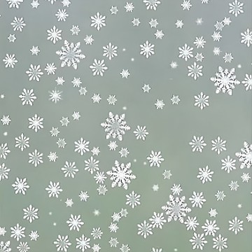 加大加寬自黏玻璃貼 45X300cm 防曬隔熱 防窺透光  小雪花 透明 + 白色  1個