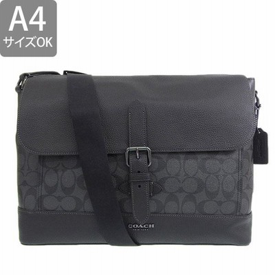 コーチ ショルダーバッグ チャールズ ブラック シボ革