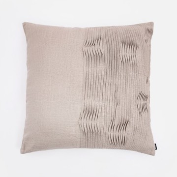 查莉壓線百摺抱枕60x60cm 卵石灰