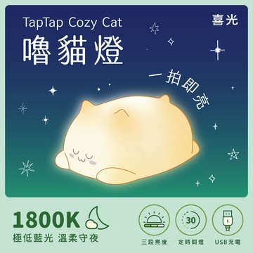 【只要399】一拍即亮 嚕貓夜燈 ∣1800K暖黃光 極低藍光溫暖守夜｜🛍️滿額加購專區