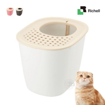 [送贈品]日本Richell 拉普蕾 不沾沙貓廁所 附貓鏟 單層 貓砂盆 貓便盆 除砂墊 貓沙盆 寵物廁所