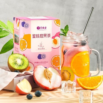 蜜桃橙果茶100剋凍幹水果茶冷泡茶泡水花茶包衝泡