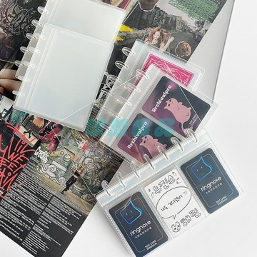 【磨砂半透】RINGNOTE卡冊 拍立得相冊 拍立得卡冊 3.5寸拍立得相簿 4寸6寸活頁相冊 蘑菇孔 透明卡冊 單格卡