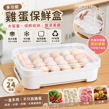 簡窩居家[台灣現貨]【24格雞蛋收納盒】冰箱雞蛋保鮮盒 可堆疊蛋盒 透明防塵上蓋 雞蛋盒 蛋架 冰箱收納盒 食材收納盒