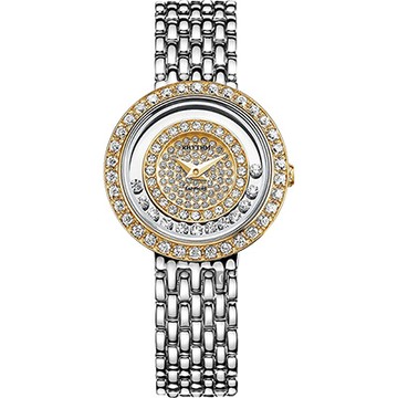 RHYTHM日本麗聲 永恆璀璨晶鑽女錶-銀x金圈/26mm L1203S04 新年開運 送禮推薦