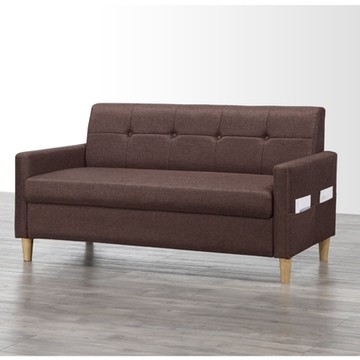MUNA家居 雷格咖啡色收納布沙發/雙人座 143X66X78cm