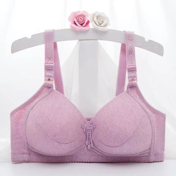 大碼無鋼圈純棉文胸舒適薄款收副乳全棉中老年人媽媽女內衣