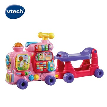 【Vtech】4合1智慧積木學習車(粉色)