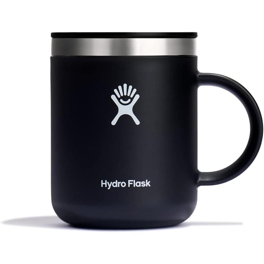 Hydro Flask(ハイドロフラスク) 断熱プレスイン蓋付きマグ ブラック 12オンス　並行輸入品