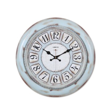 麗盛地中海靜音壁掛鐘客廳時鐘時尚做舊掛表臥室鐘表創意石英鐘