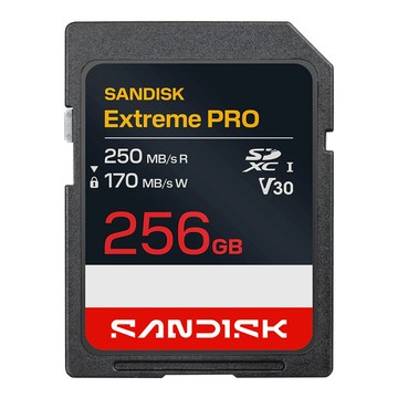 SanDisk 晟碟 2026款 Extreme PRO SDXC U3 記憶卡 UHS-I V30 250MB/s(R)/170MB/s(W)  1個  256GB