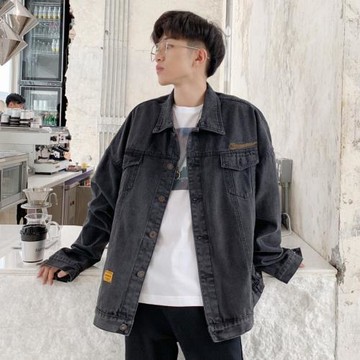春秋新款港風bf牛仔外套男寬松韓版潮流學生休閑帥氣百搭夾克上衣