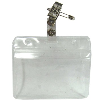 LM 亮美 鐵製別針鈕扣夾+防水證件套/派司套/識別套 整組