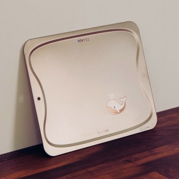 【雷射彩雕鯨魚】純鈦砧板-大 烤盤/餐盤(不發霉/好清洗)