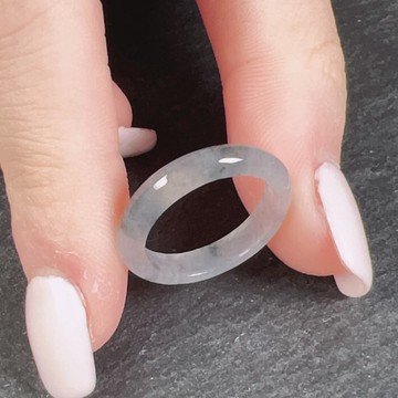 【求‧緣】冰飄烏雞翡翠戒圈 | 國際9圍 | 天然緬甸A貨翡翠| 送禮