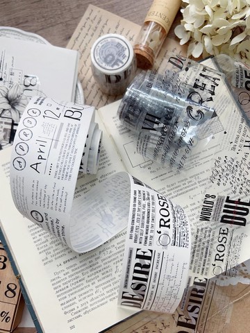 斑駁流年 輕復古英文字素 PET 和紙膠帶