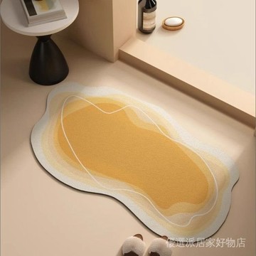 浴室地墊 廁所地墊 家用地墊 地墊 浴室吸水硅藻泥地墊防滑耐臟家用衛生間門口腳墊異形不規則地毯